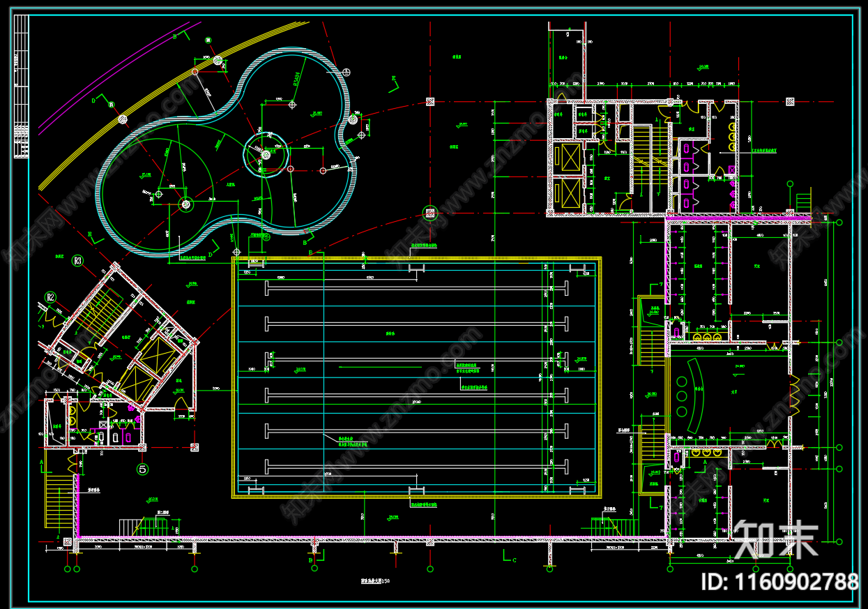 游泳池放大图施工图下载【ID:1160902788】