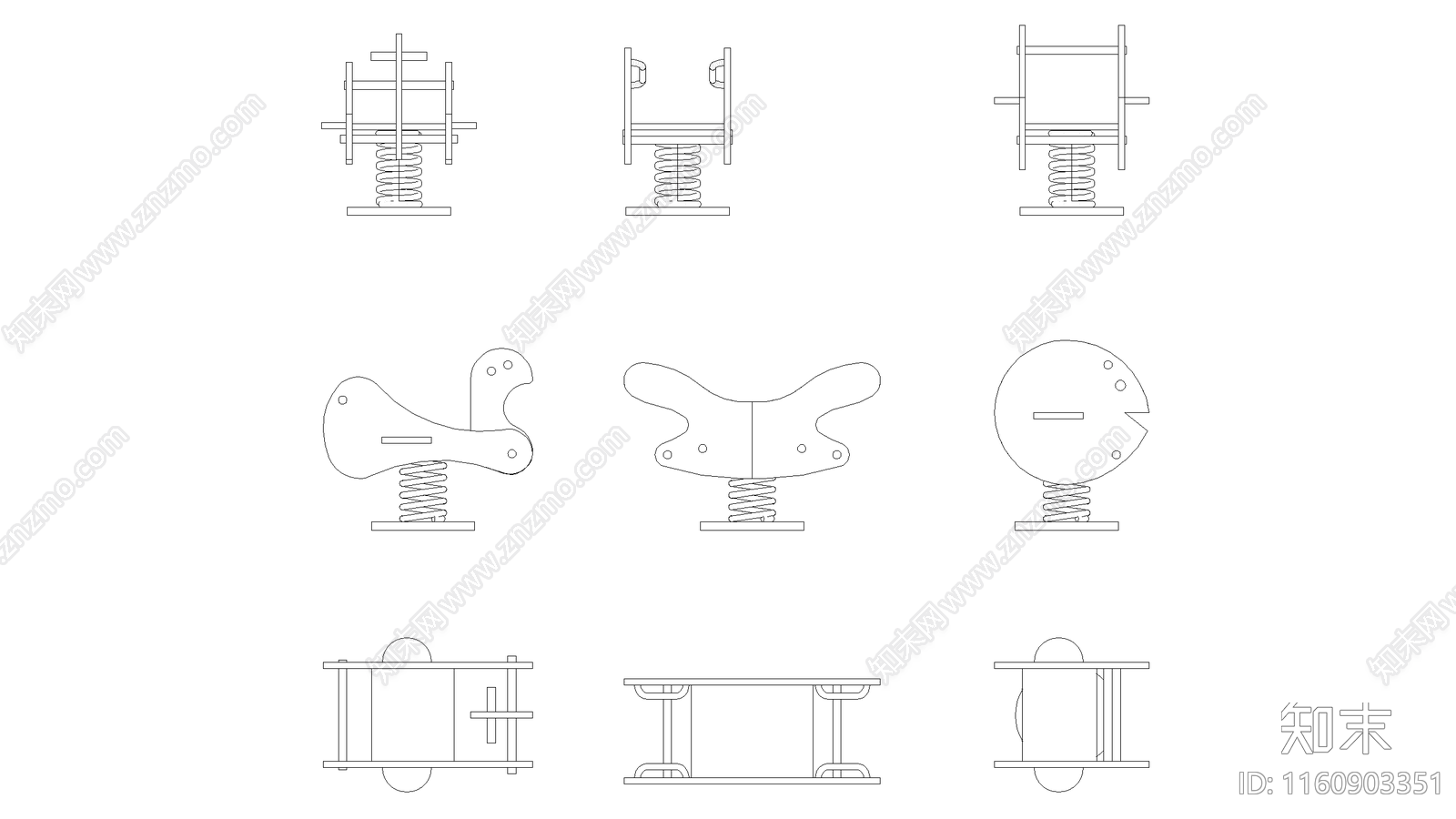 儿童游乐场设施３施工图下载【ID:1160903351】