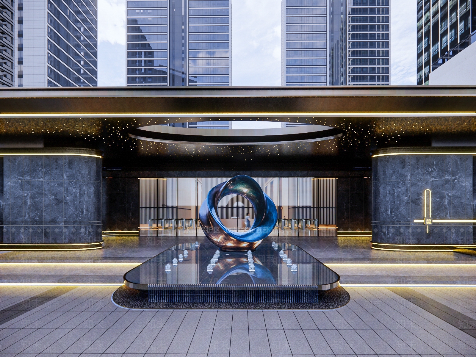 现代抽象艺术雕塑SU模型下载【ID:1160906173】