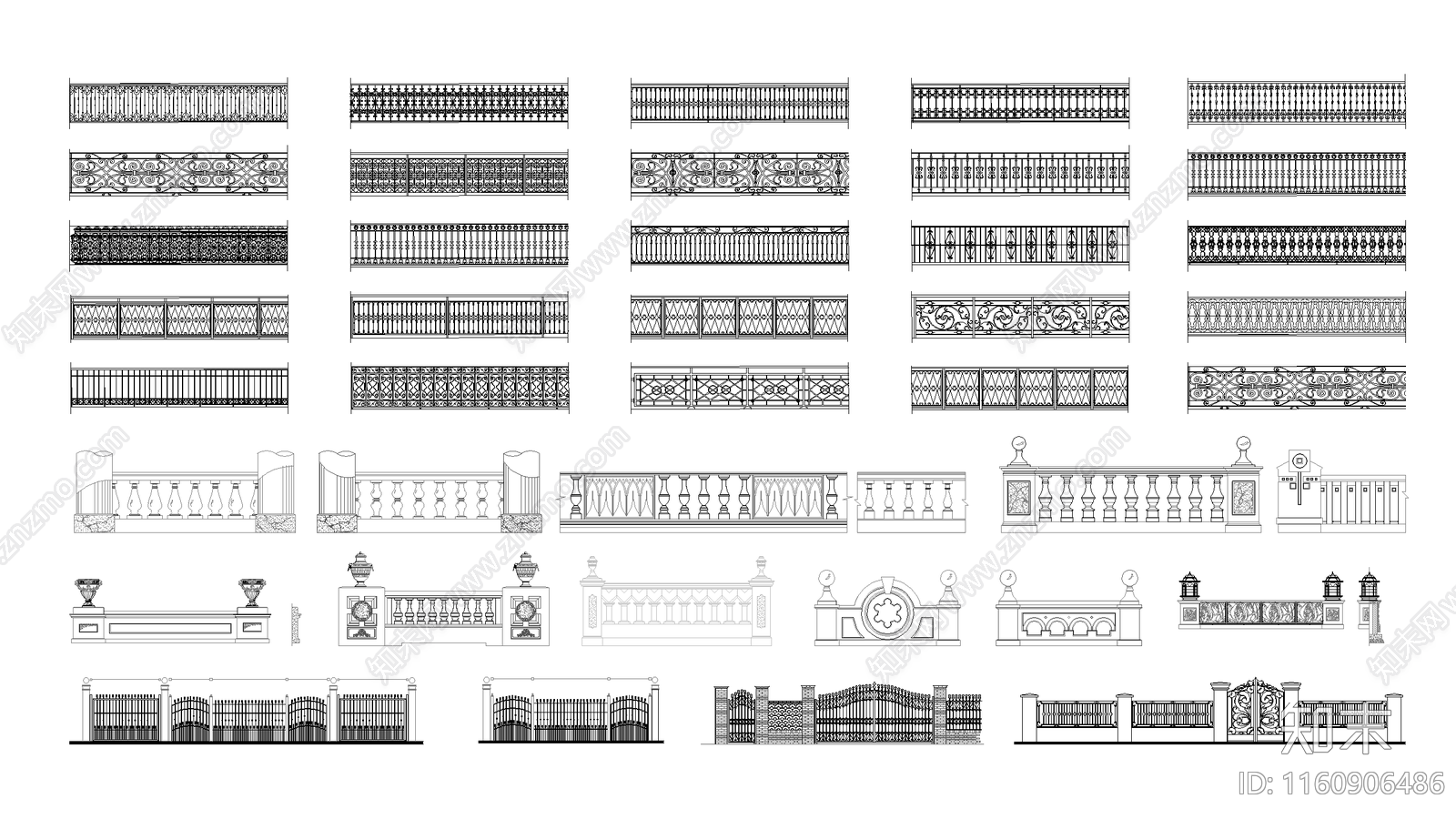 护栏cad施工图下载【ID:1160906486】