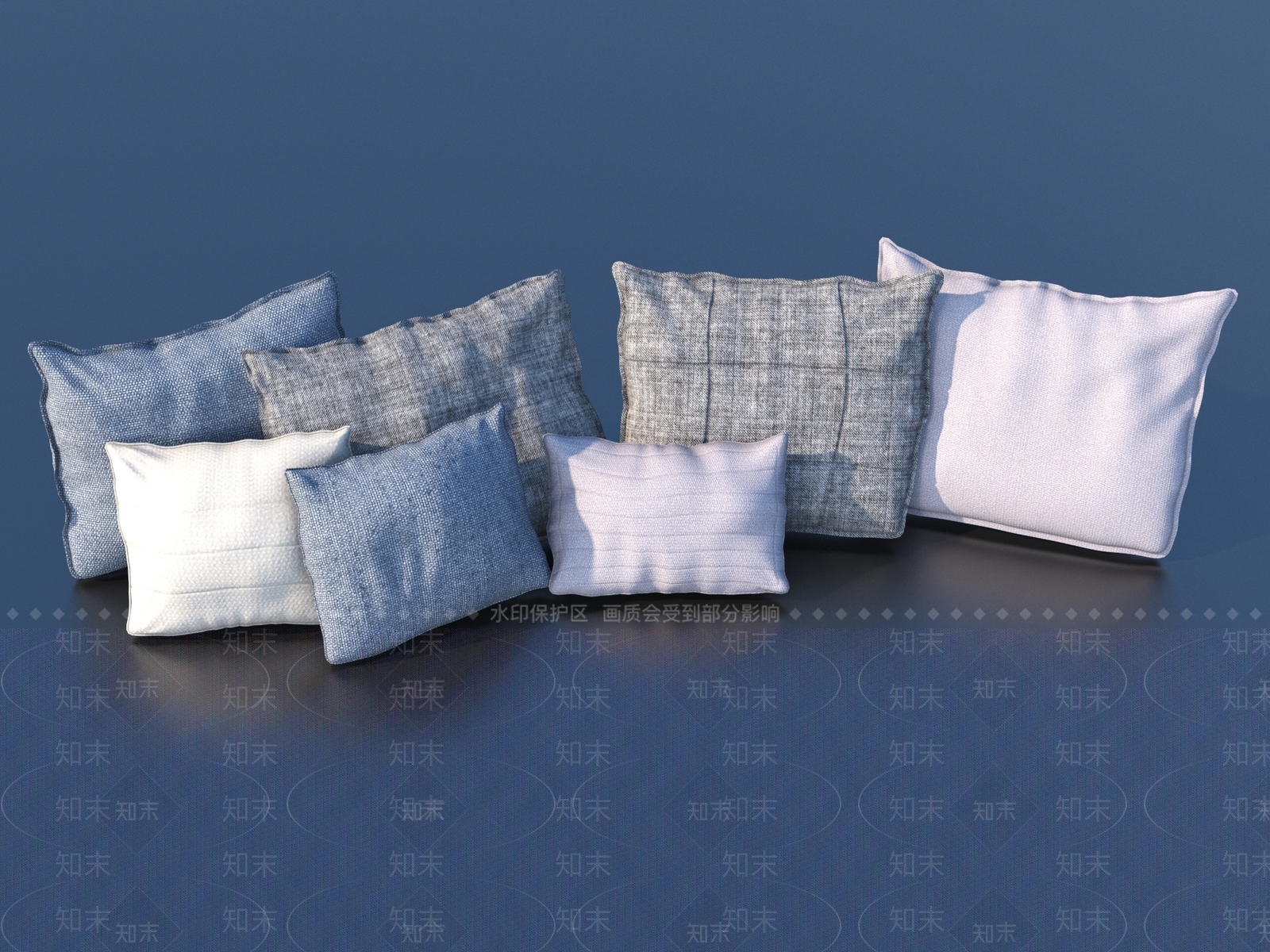 现代枕头3D模型下载【ID:1160916725】
