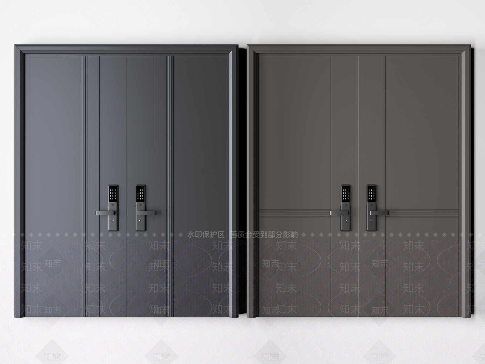 现代入户双开门3D模型下载【ID:1160916622】