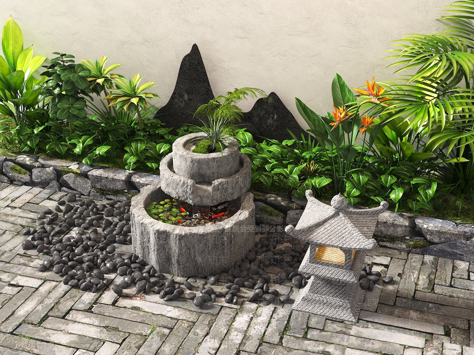 新中式流水摆件3D模型下载【ID:1160917200】