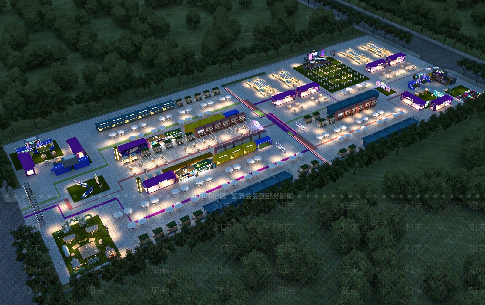 现代小吃街夜市3D模型下载【ID:1160919171】