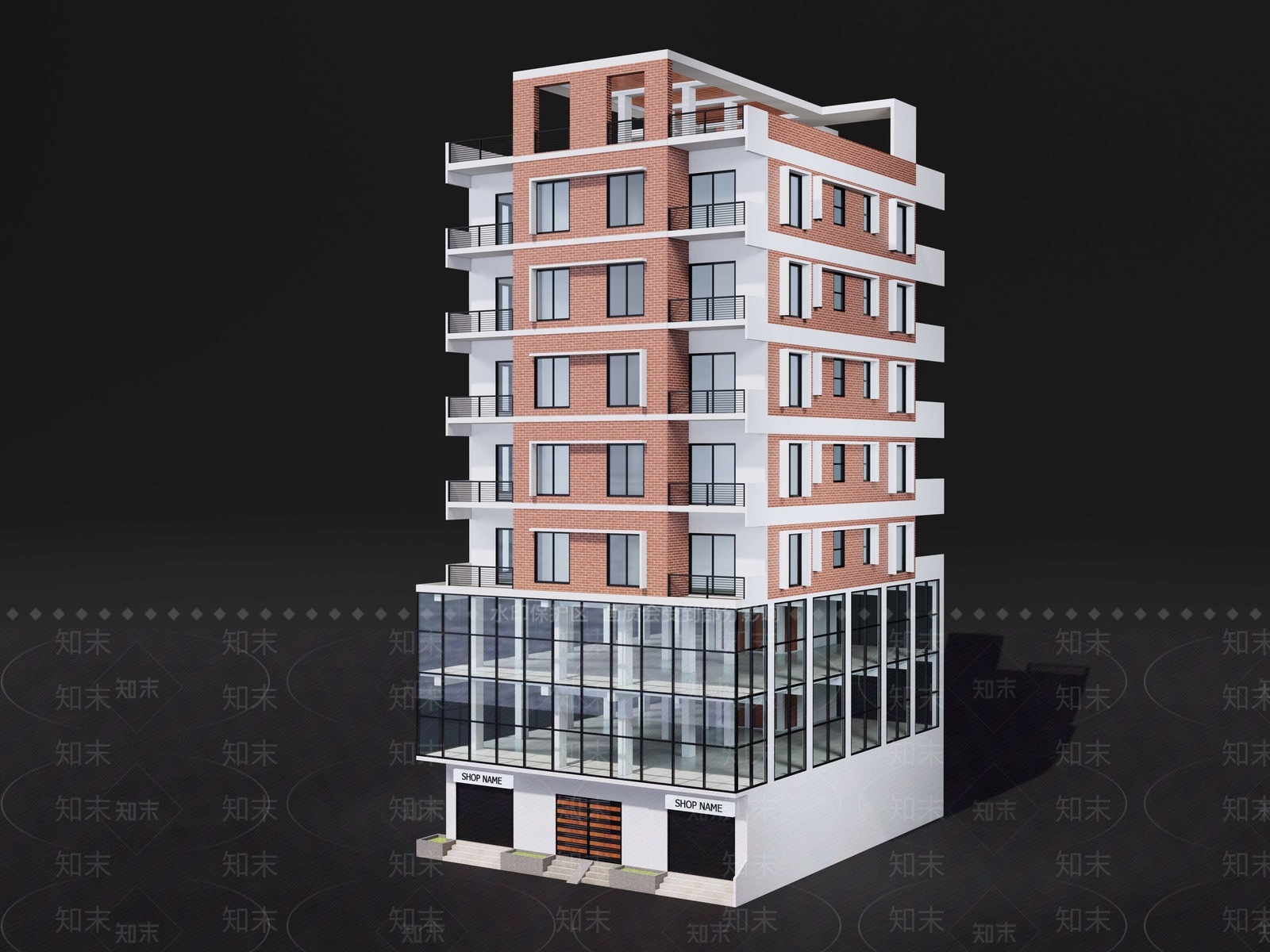 现代多层住宅SU模型下载【ID:1160919433】