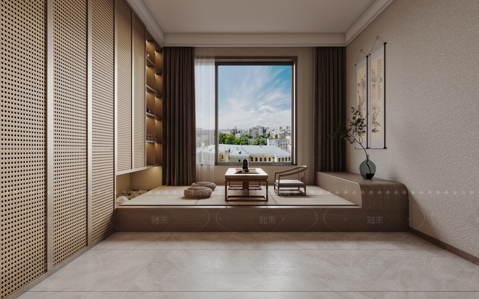 侘寂茶室3D模型下载【ID:1214595110】