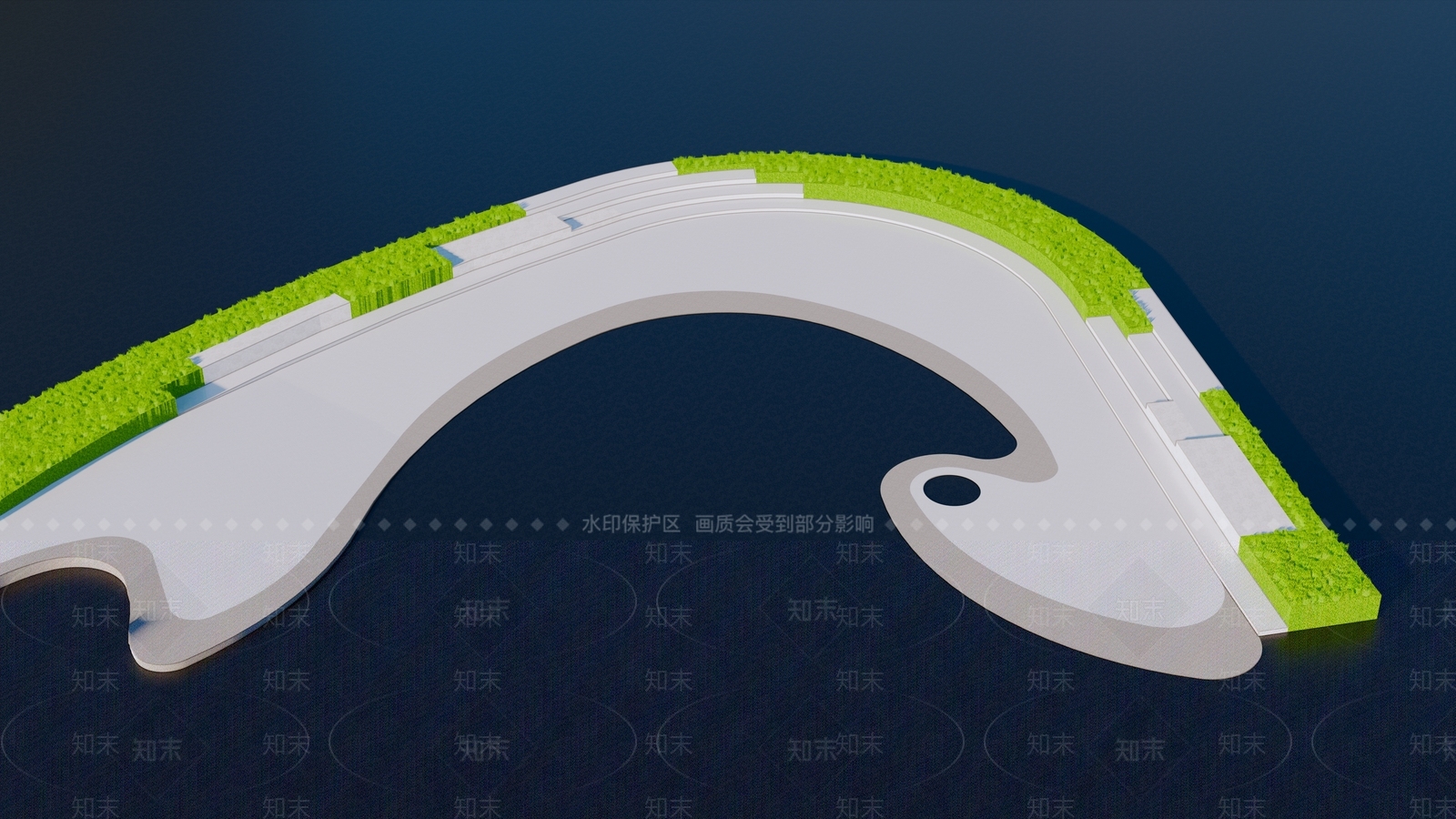 现代台阶景观SU模型下载【ID:1160921404】