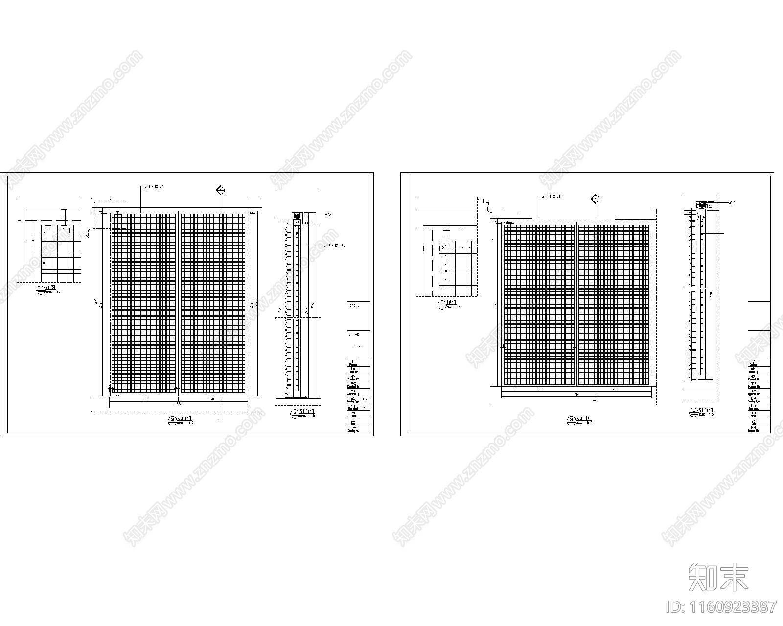 日式松木格栅门图cad施工图下载【ID:1160923387】