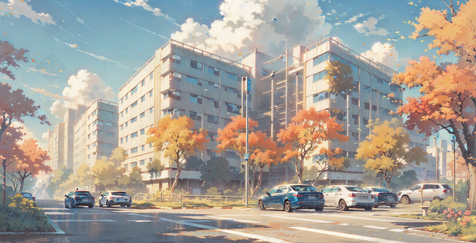 唯美插画二次元建筑风景油画壁画原画贴图下载【ID:1160923726】