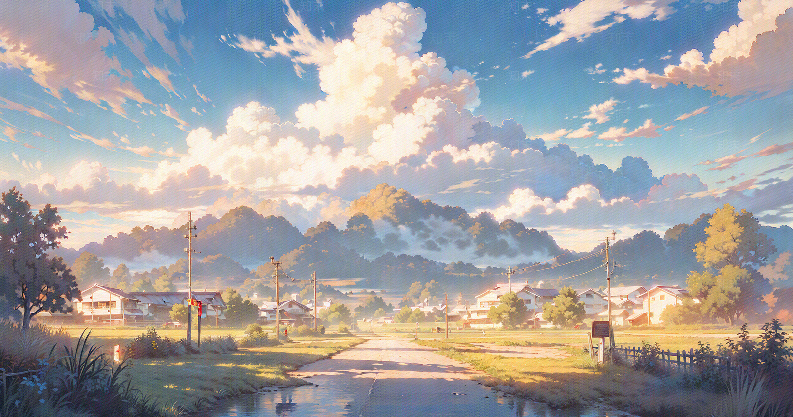 唯美二次插画游戏场景原画壁画装饰画贴图下载【ID:1160926887】