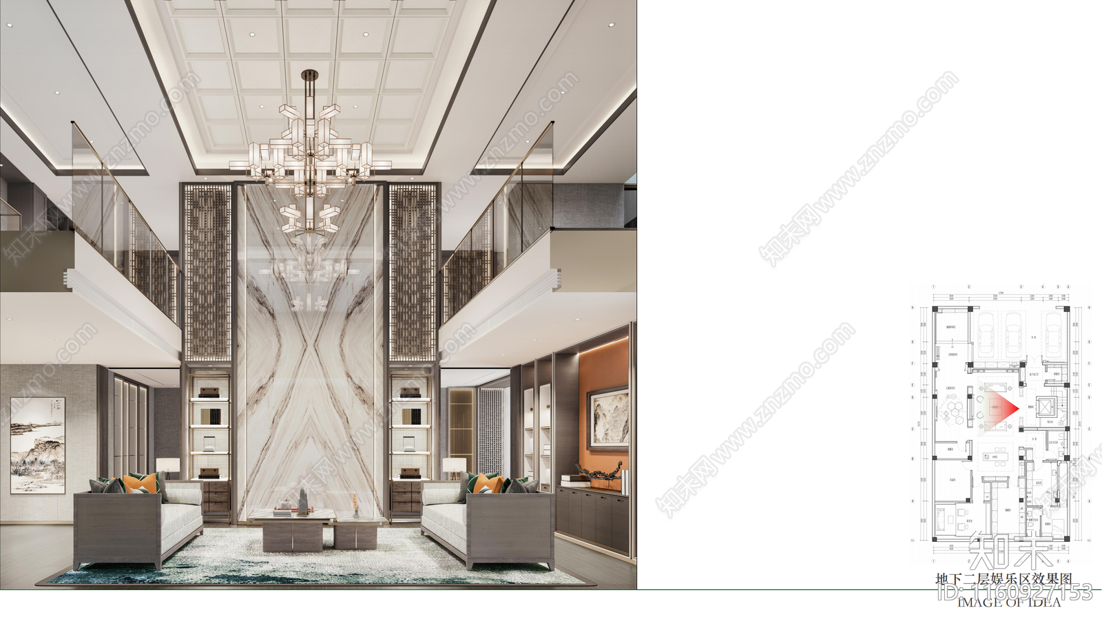 上海桃花源别墅新中式施工图下载【ID:1160927153】