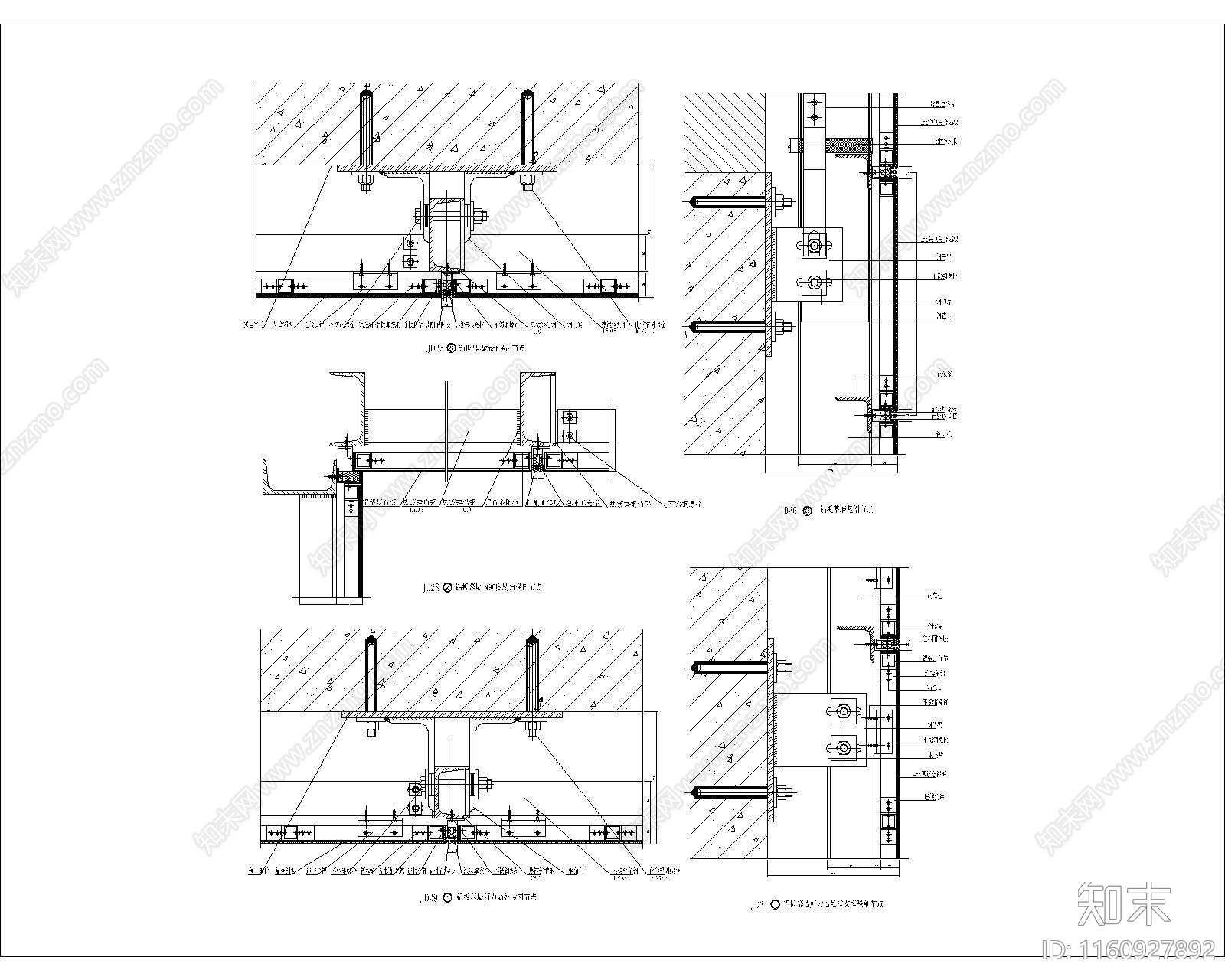 铝板幕墙节点构造图集1施工图下载【ID:1160927892】