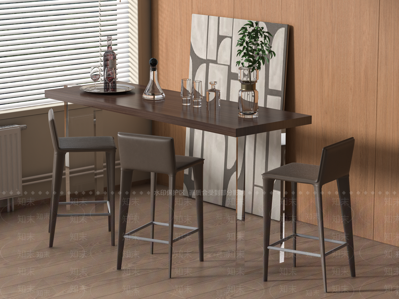 现代吧台3D模型下载【ID:1160940759】
