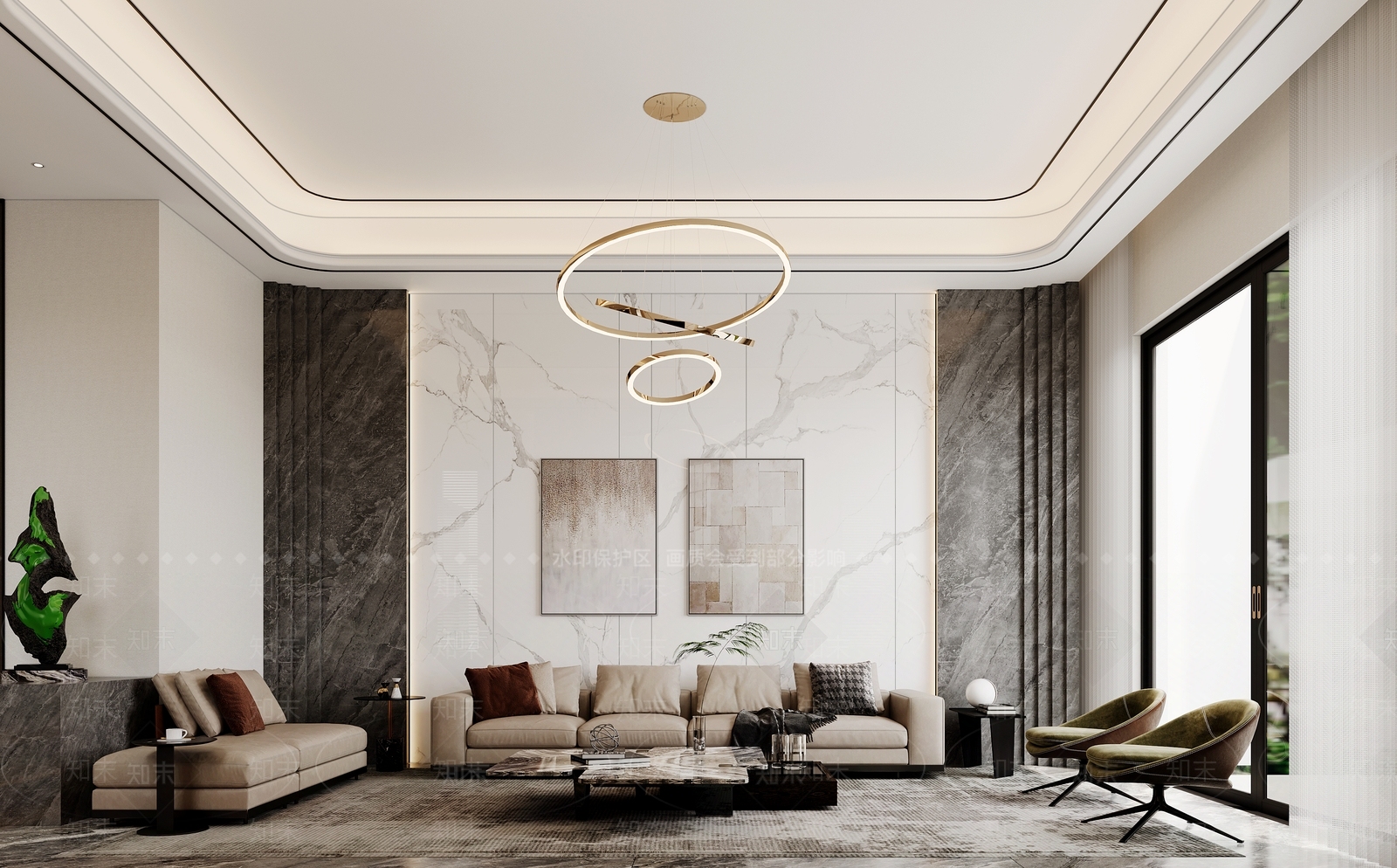 现代客厅电视背景墙沙发背景墙3D模型下载【ID:1160942311】