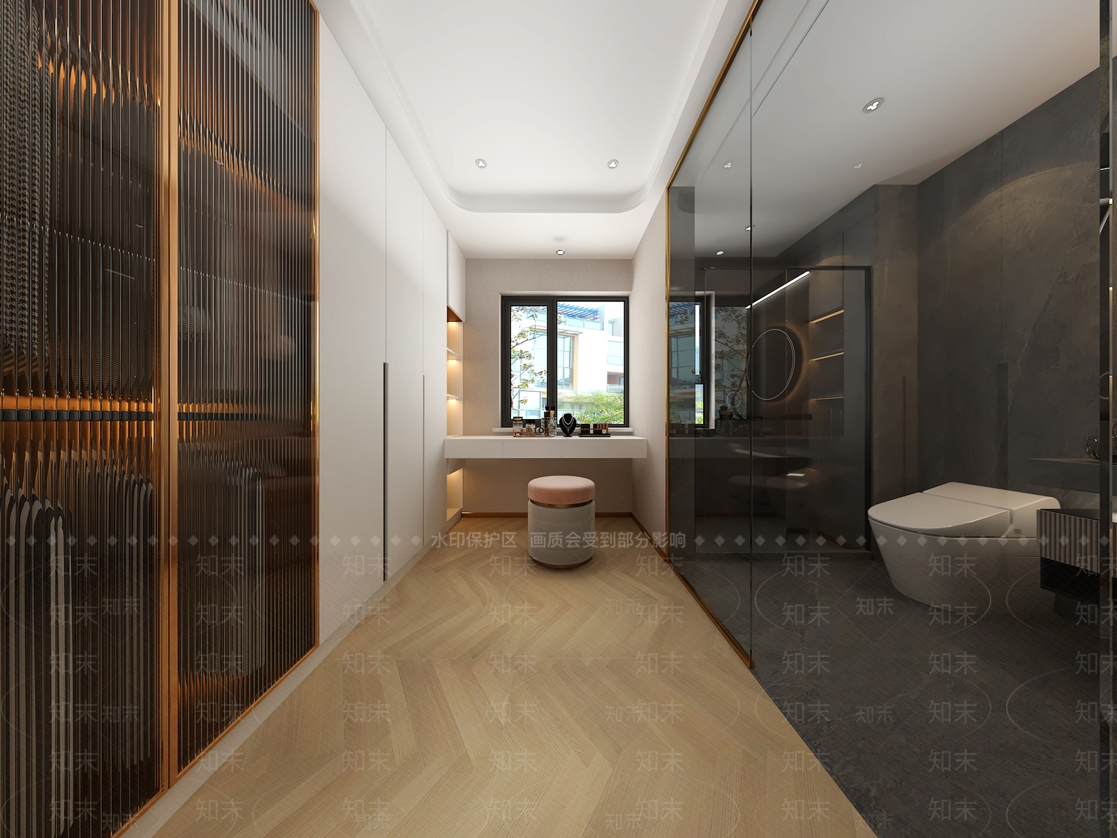 现代轻奢衣帽间3D模型下载【ID:1160943842】