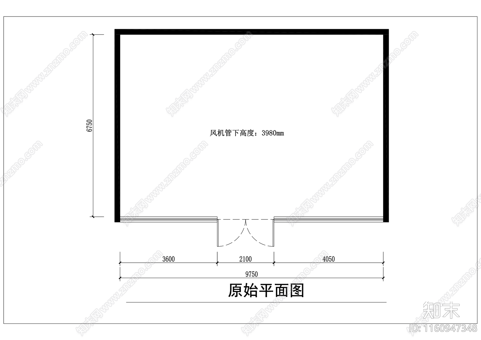 鸡公煲中式快餐店平面布局图cad施工图下载【ID:1160947348】