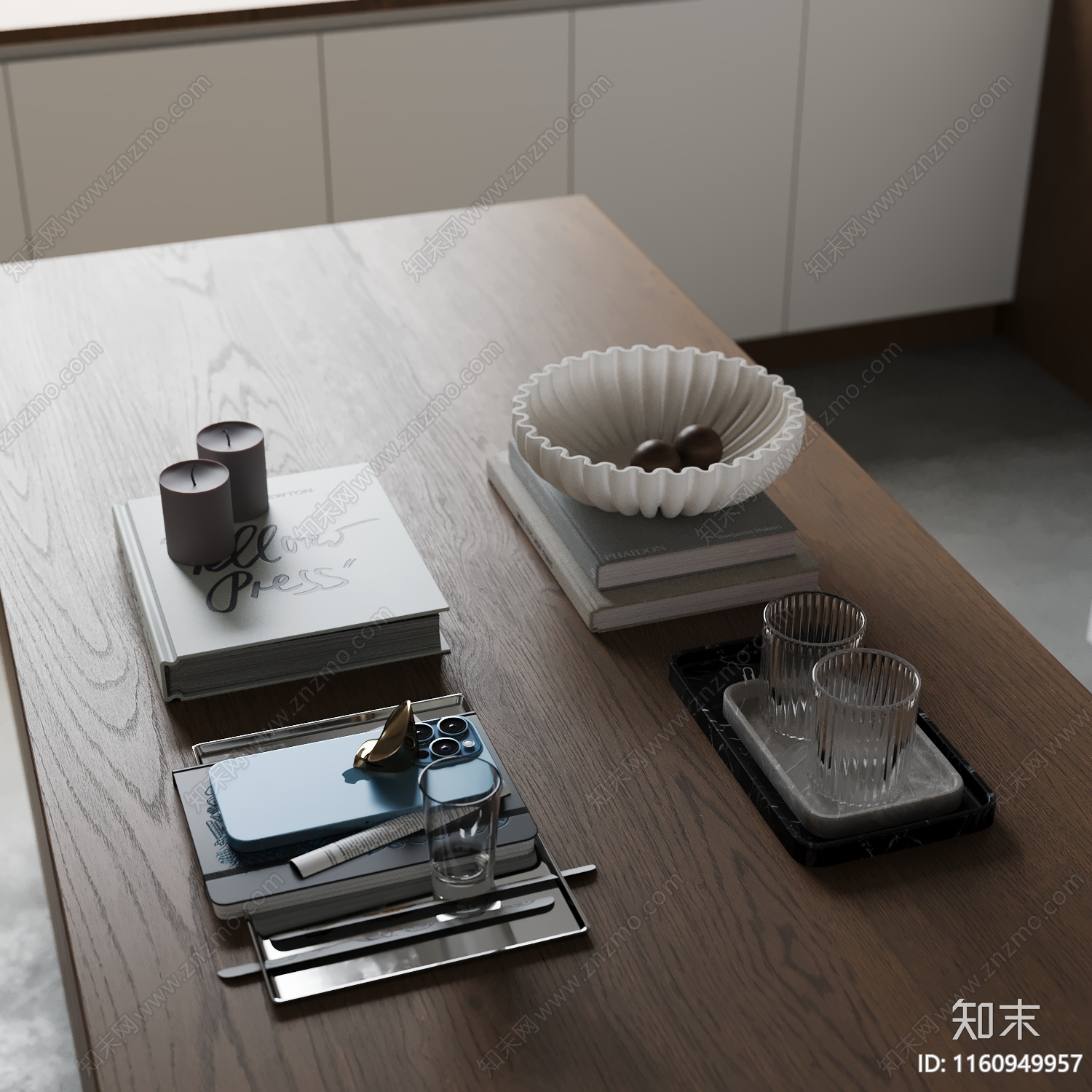 现代摆件组合3D模型下载【ID:1160949957】