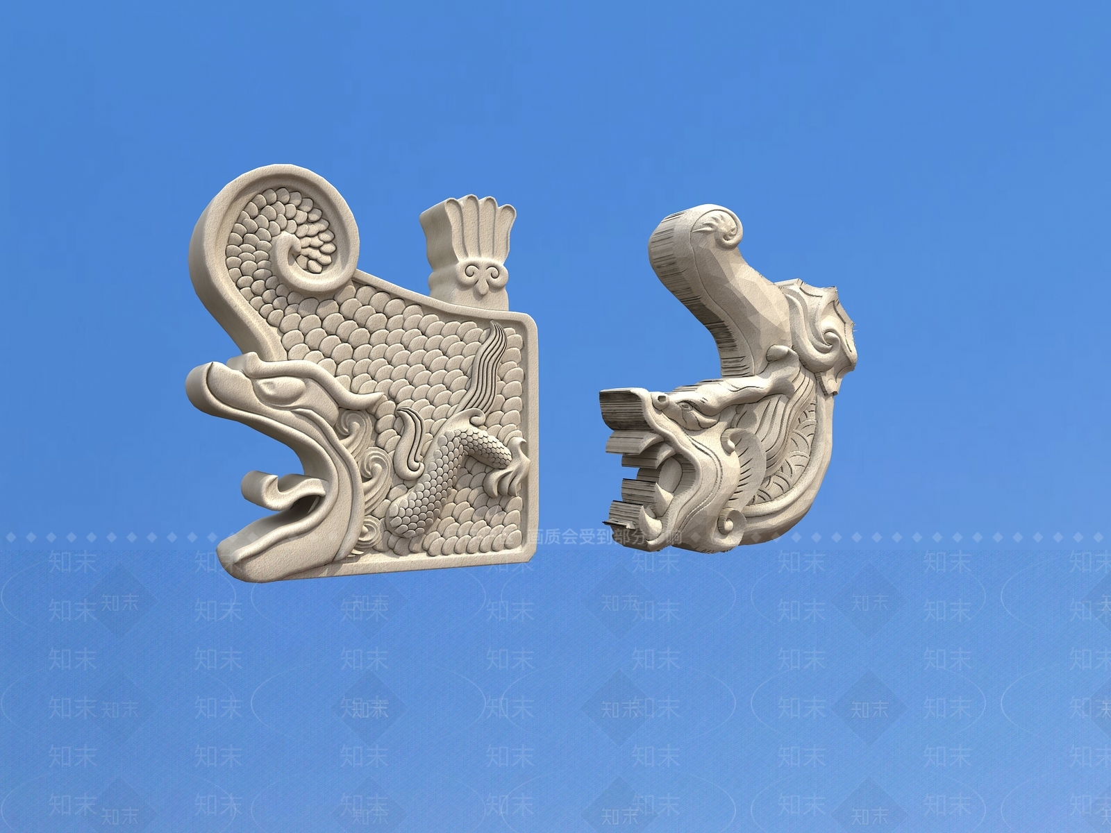中式螭吻3D模型下载【ID:1160951808】_知末3d模型网