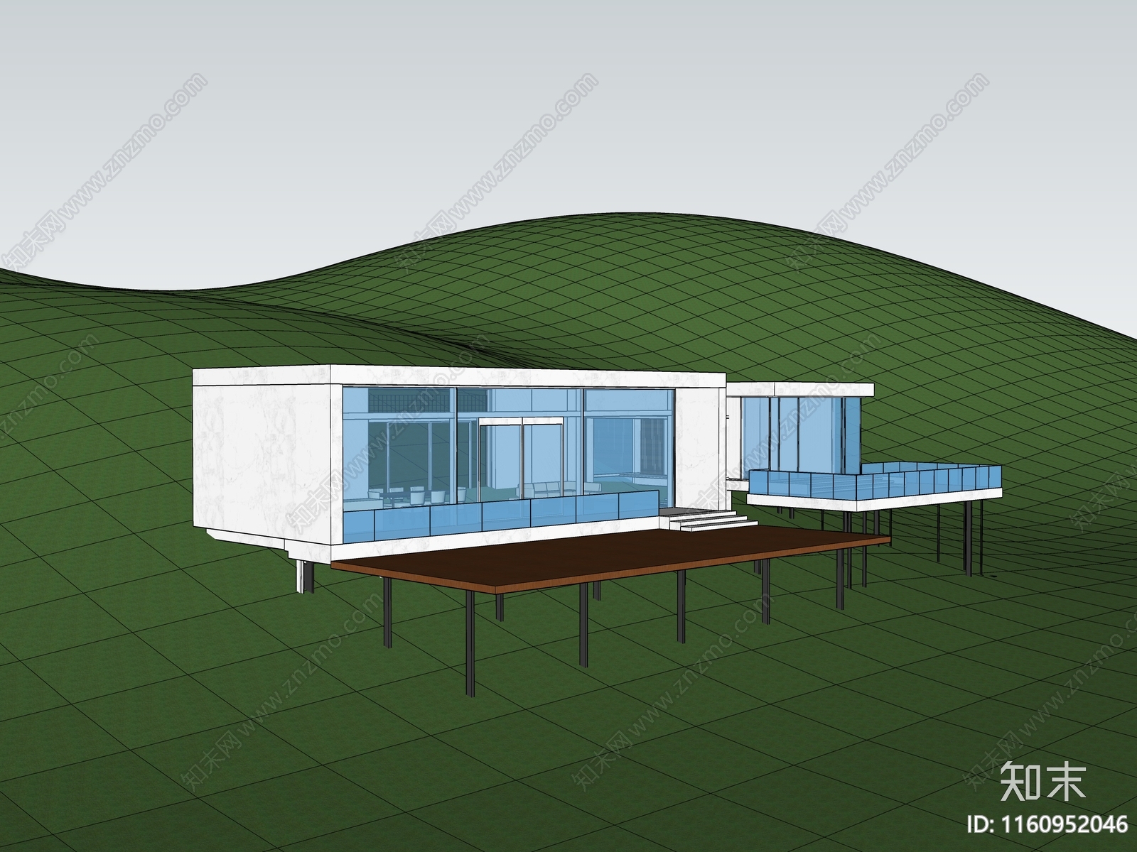 现代民宿建筑SU模型下载【ID:1160952046】