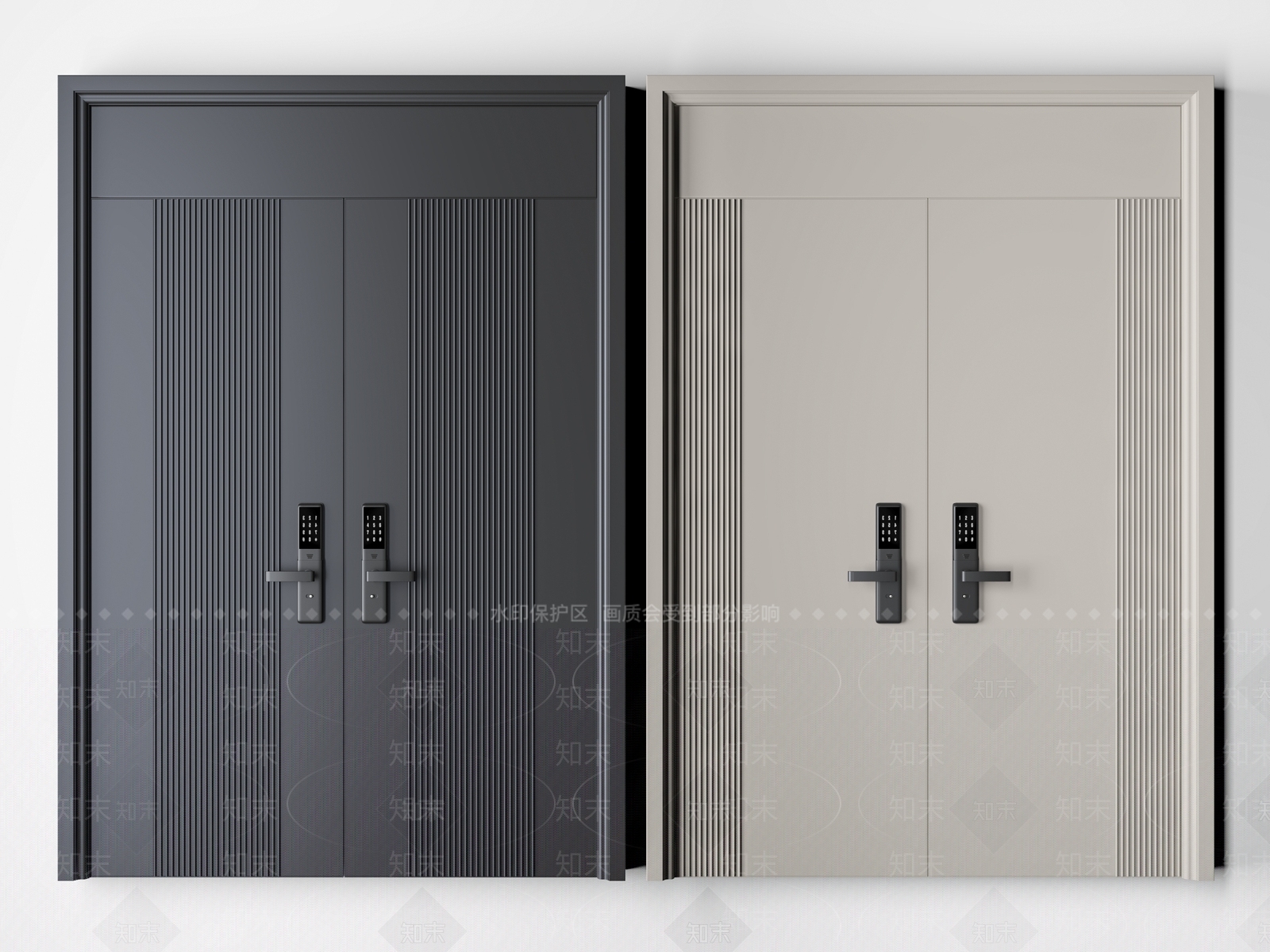 双开门SU模型精品下载_SketchUp模型_知末网