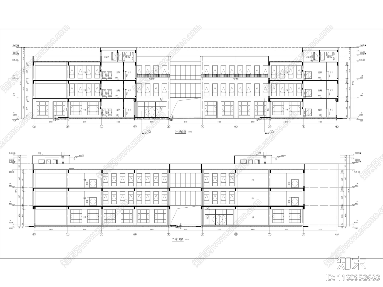 多层厂区组团办公研发中心全套图纸cad施工图下载【ID:1160952683】
