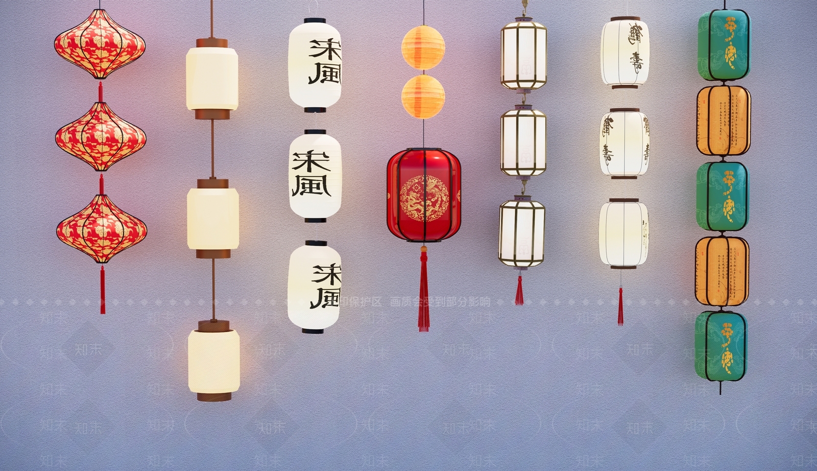 新中式灯笼SU模型下载【ID:1160953228】
