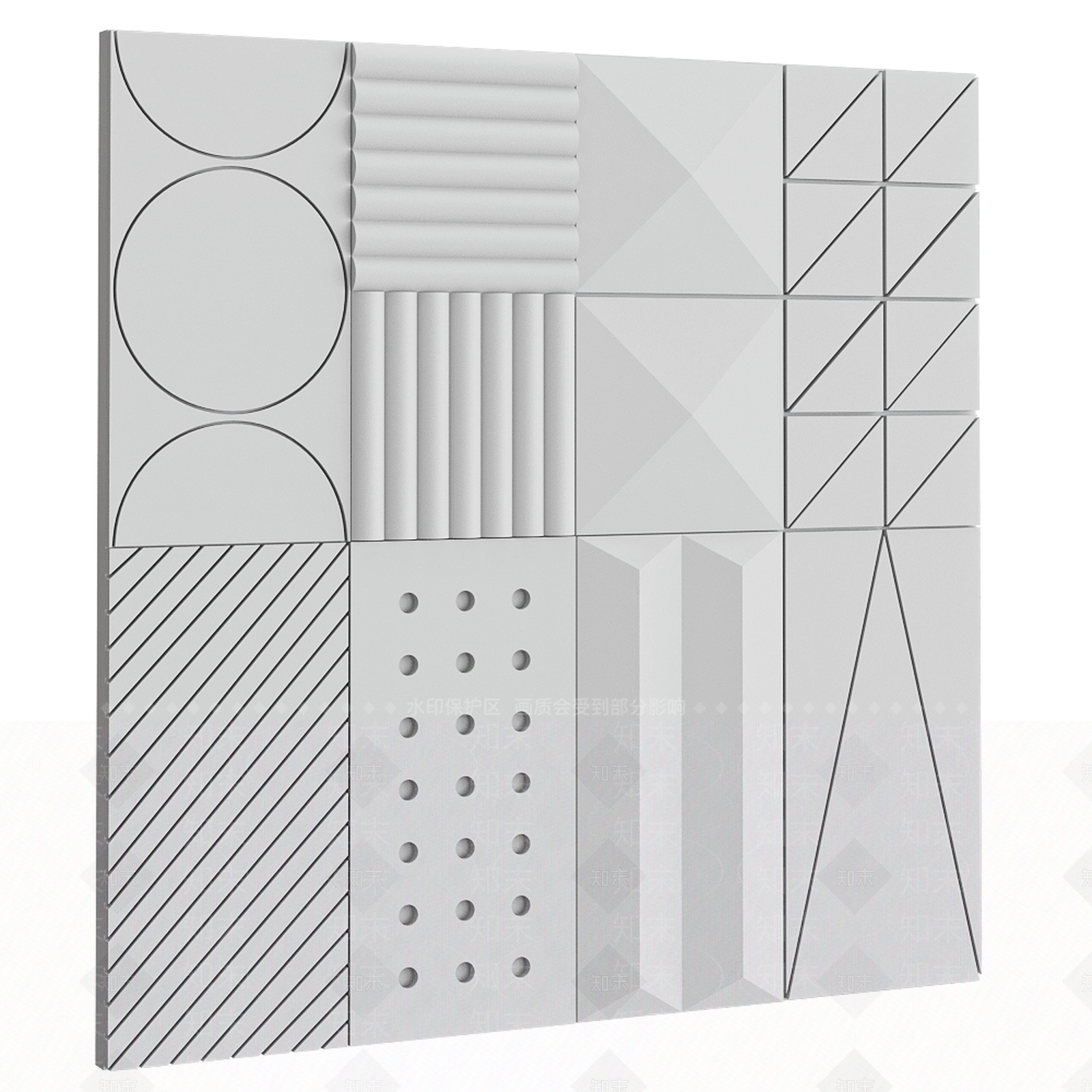 现代浮雕背景墙3D模型下载【ID:1160953775】