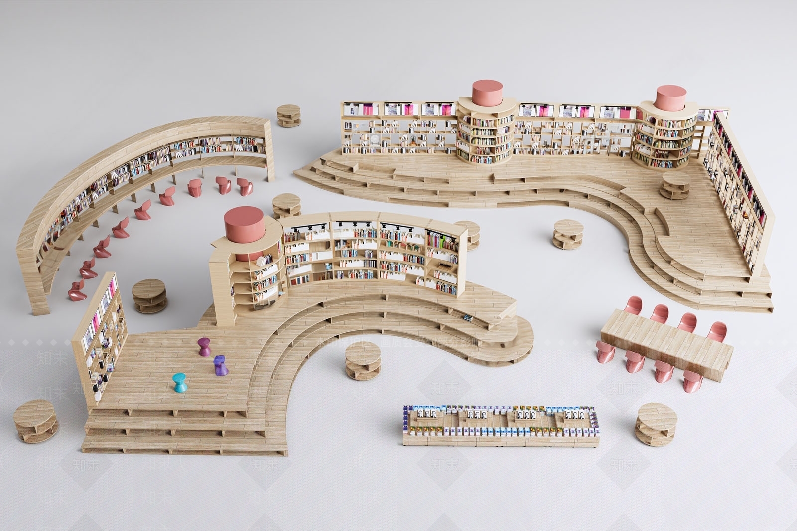 现代书架3D模型下载【ID:1160958120】