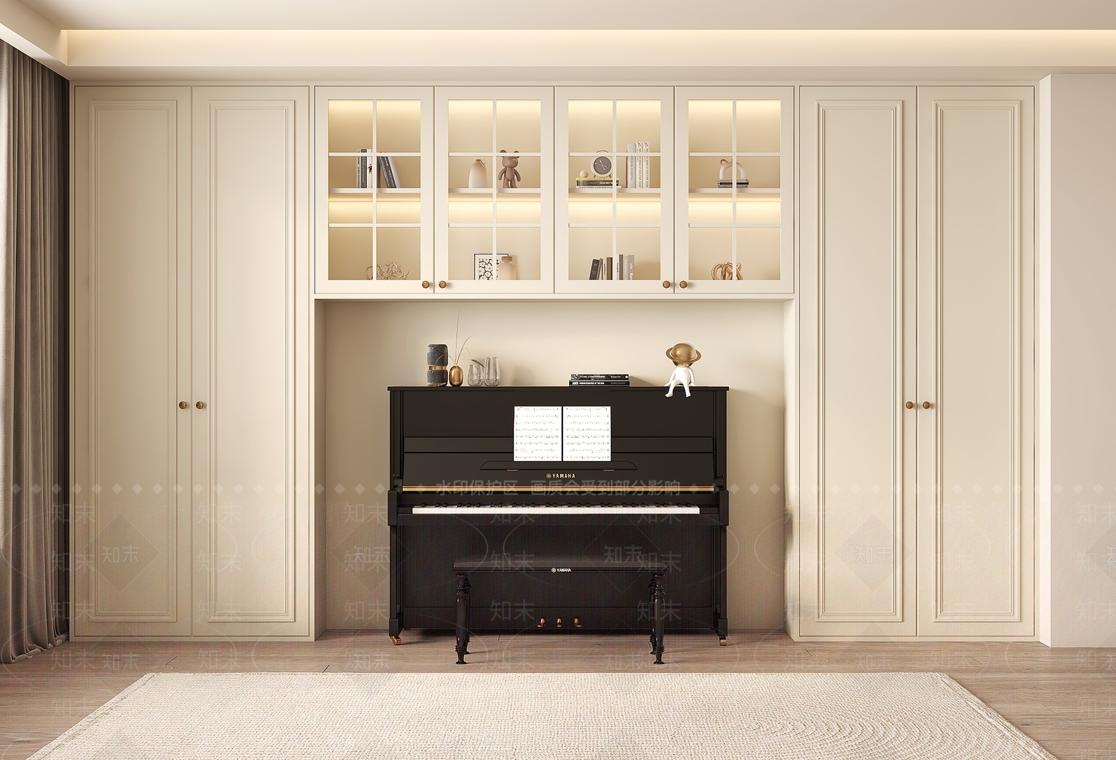 简欧钢琴房3D模型下载【ID:1160959514】