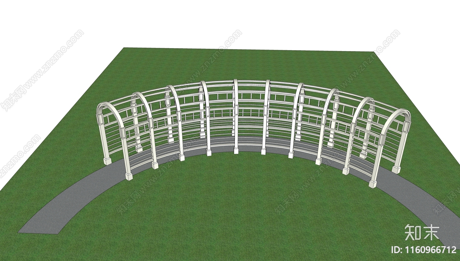 欧式景观廊架SU模型下载【ID:1160966712】