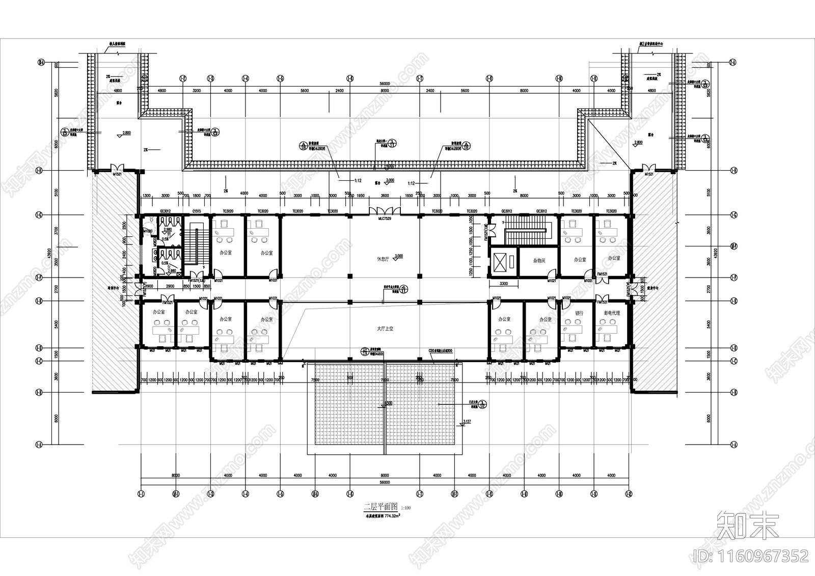 新中式风格公共服务中建cad施工图下载【ID:1160967352】