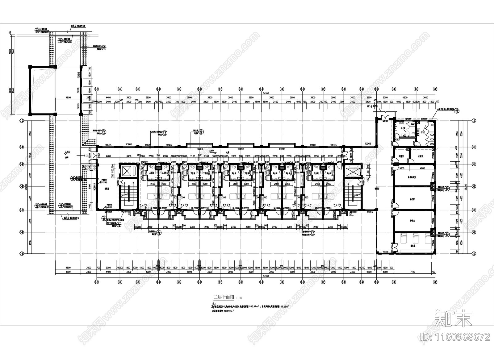 医疗康复中心及介助老人公寓建施图施工图下载【ID:1160968672】