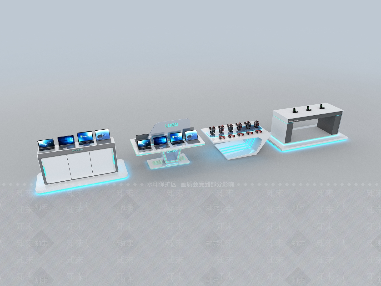 现代科技展台3D模型下载【ID:1160971183】