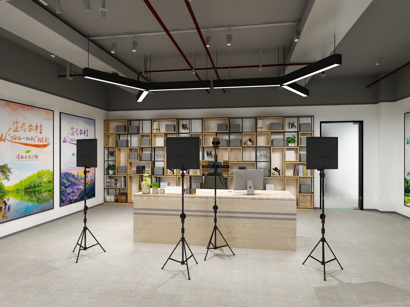 现代直播间3D模型下载【ID:1160971385】