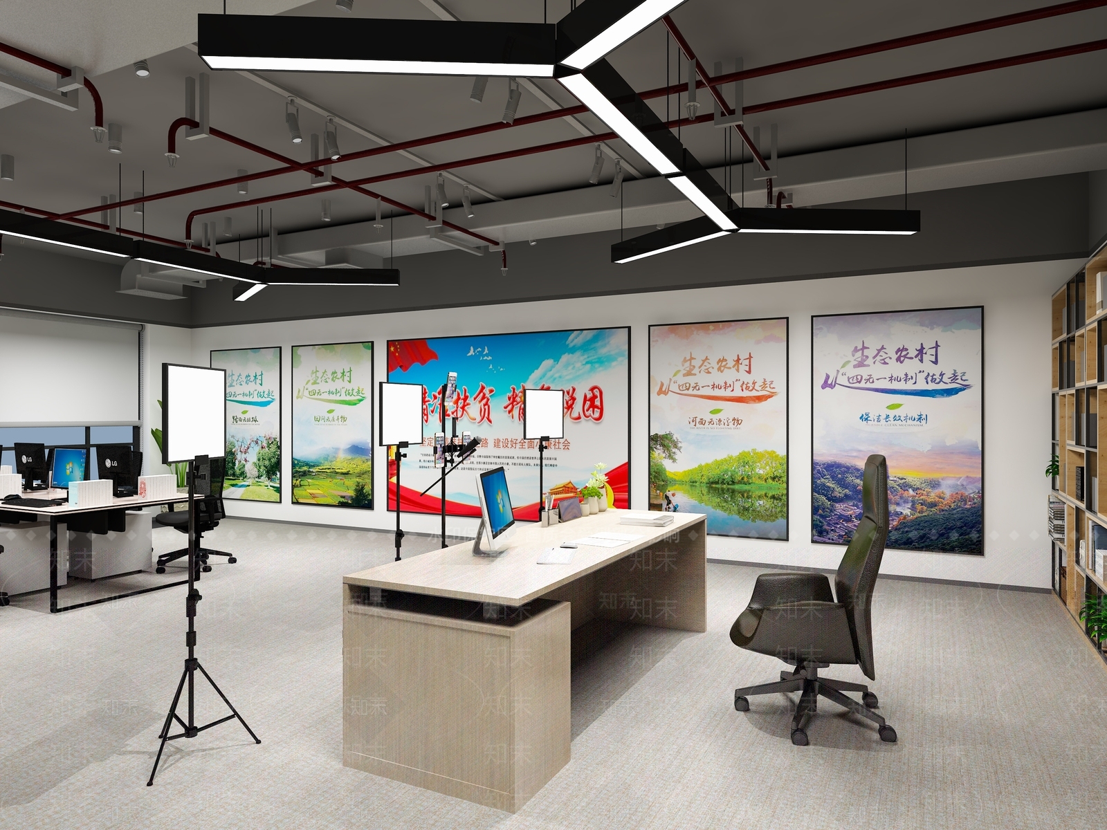 现代直播间3D模型下载【ID:1160971385】