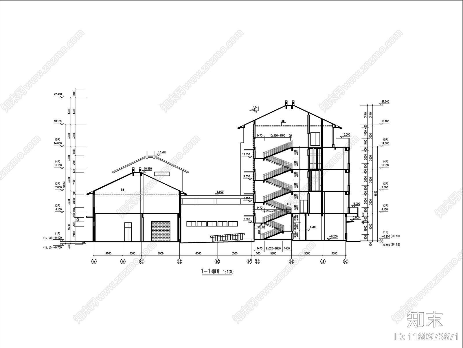 敬老院综合楼建cad施工图下载【ID:1160973671】