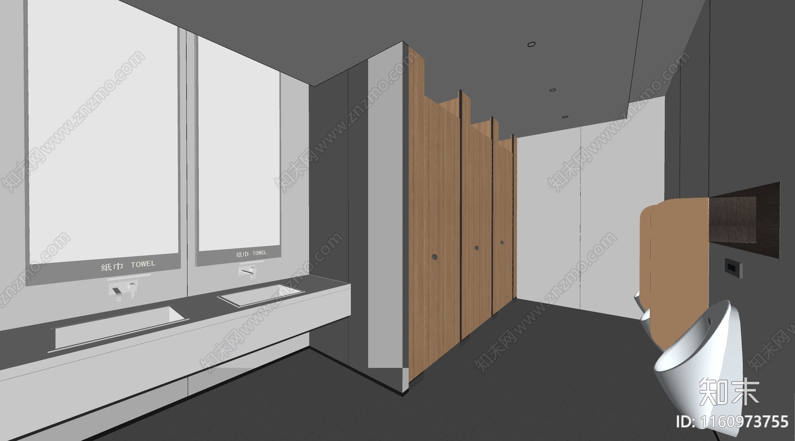 现代公共卫生间SU模型下载【ID:1160973755】