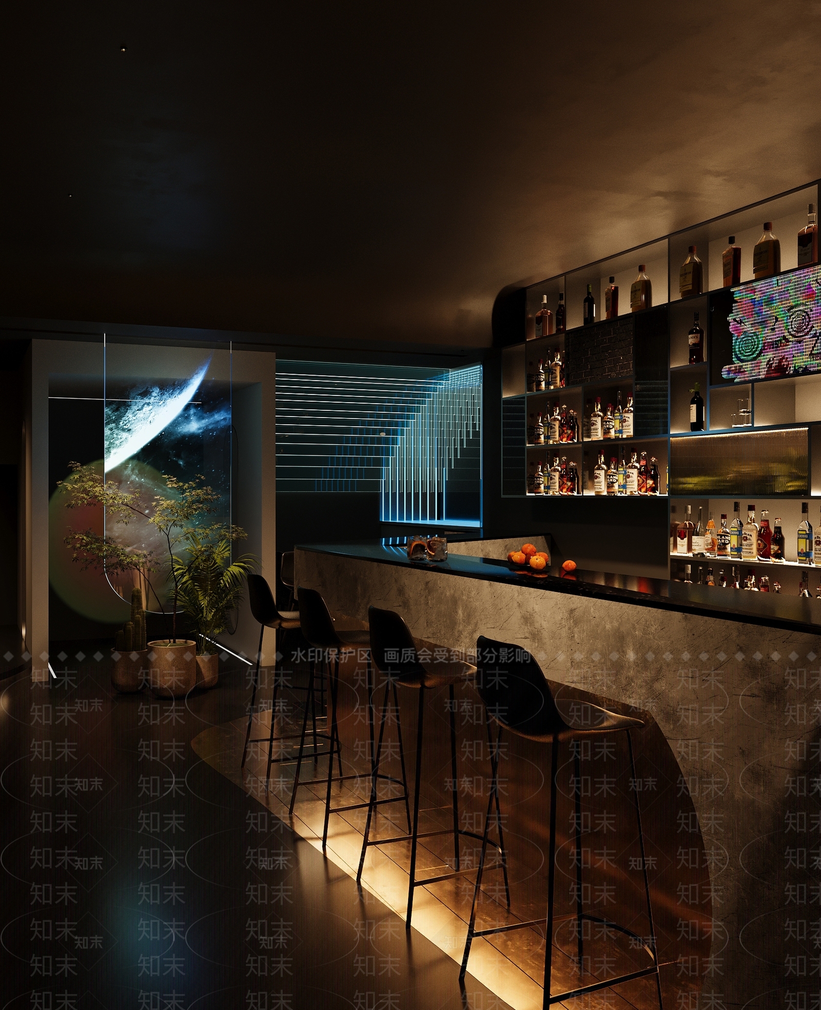 现代酒吧台3D模型下载【ID:1160977321】