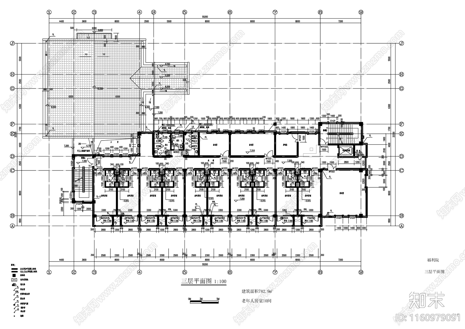 新中式四层福利院建cad施工图下载【ID:1160979091】