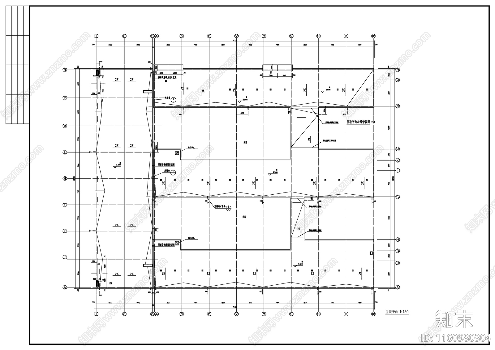 某三层敬老院建筑图cad施工图下载【ID:1160980304】