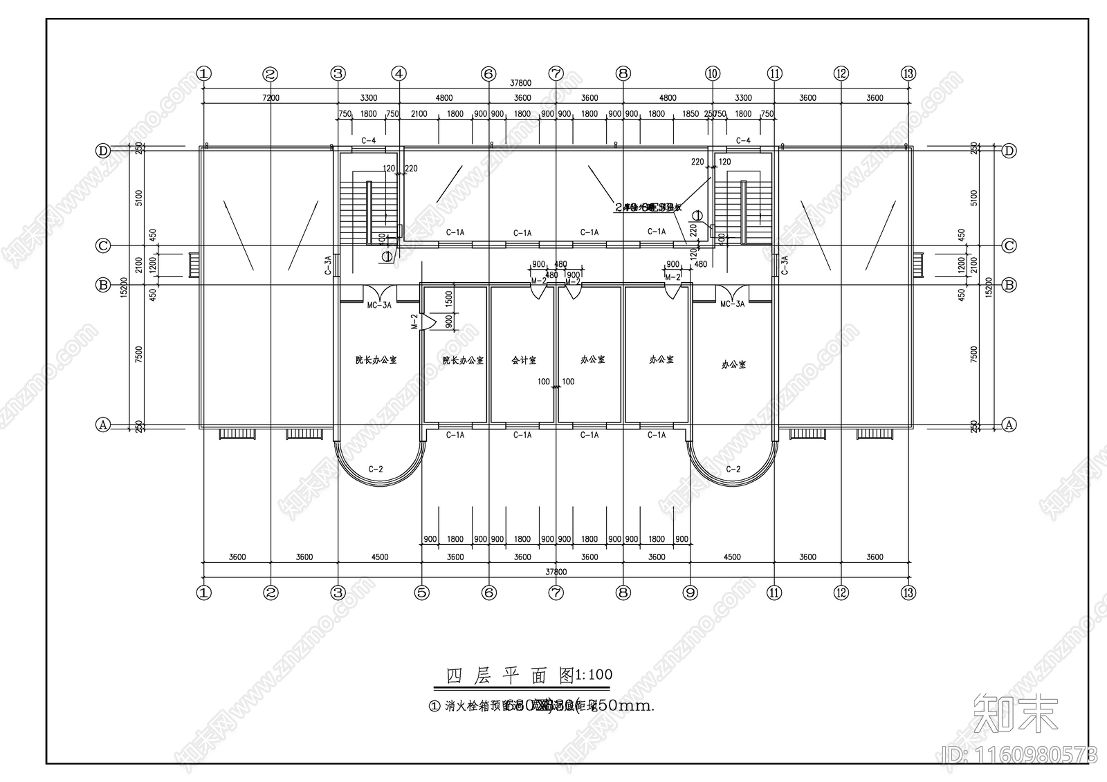 某三层养老院建cad施工图下载【ID:1160980573】