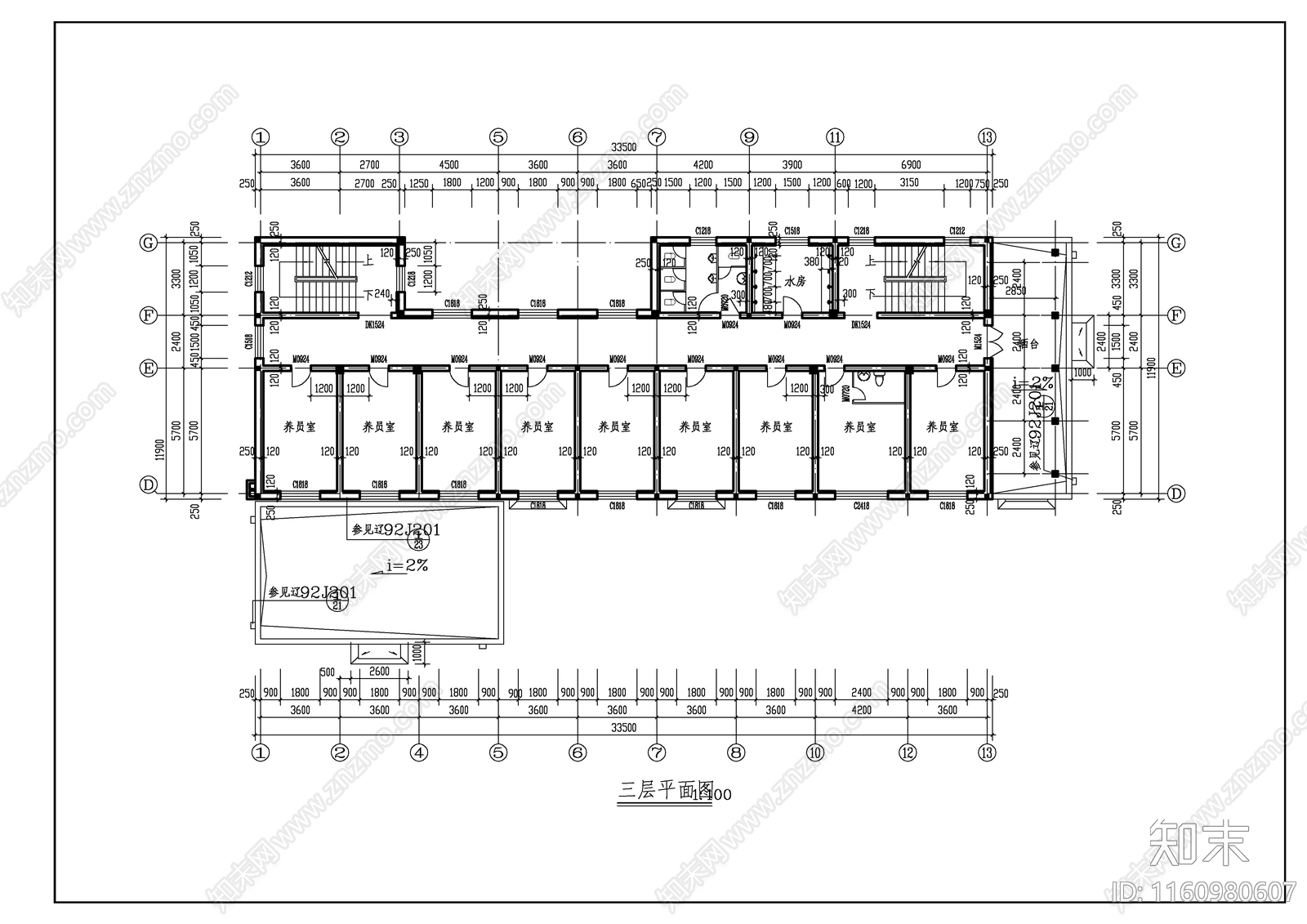 某市四层养老院建筑图cad施工图下载【ID:1160980607】