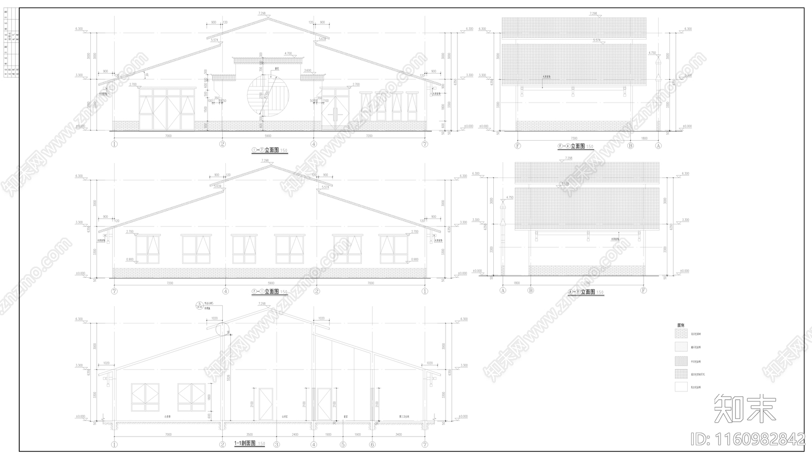 游客驿站建筑图施工图下载【ID:1160982842】