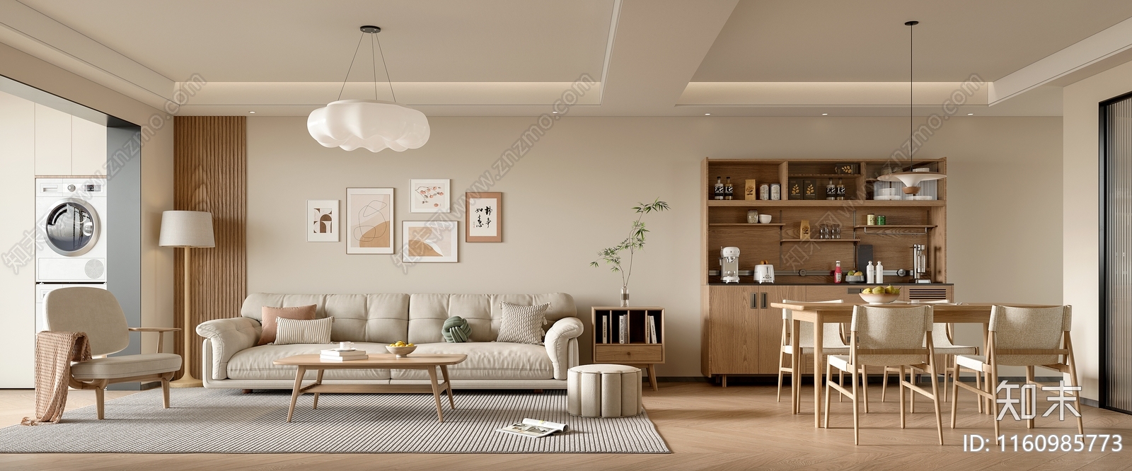 北欧客餐厅3D模型下载【ID:1160985773】