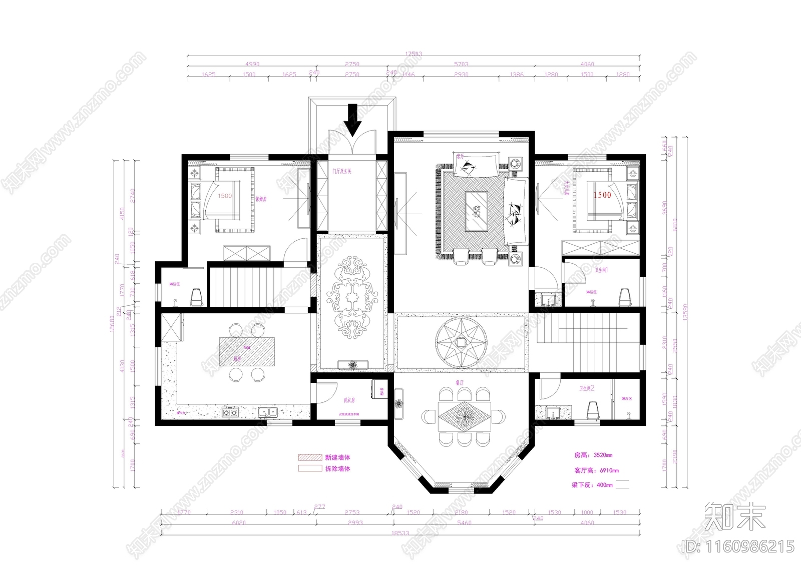 别墅cad施工图下载【ID:1160986215】