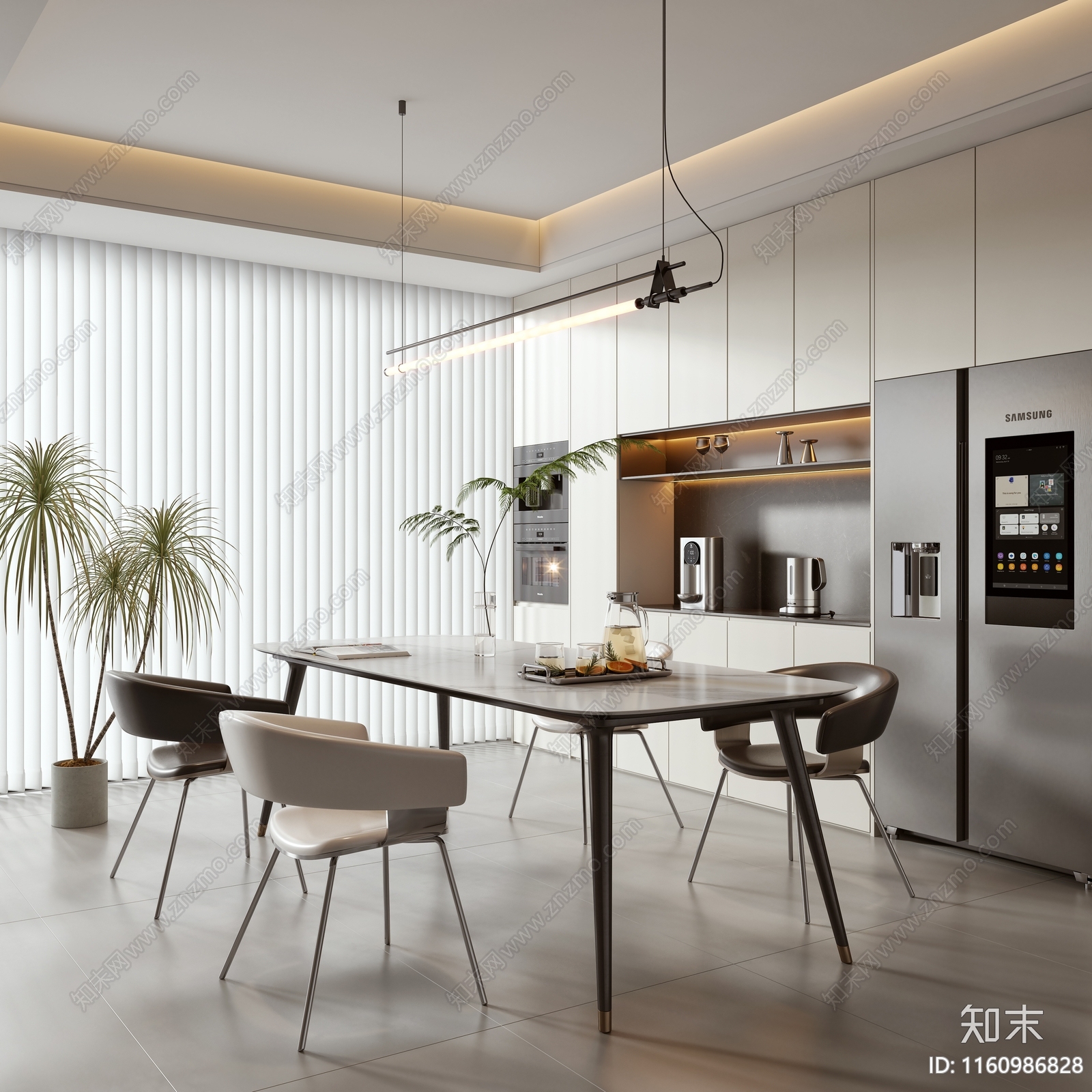 现代家居餐厅3D模型下载【ID:1160986828】_知末3d模型网