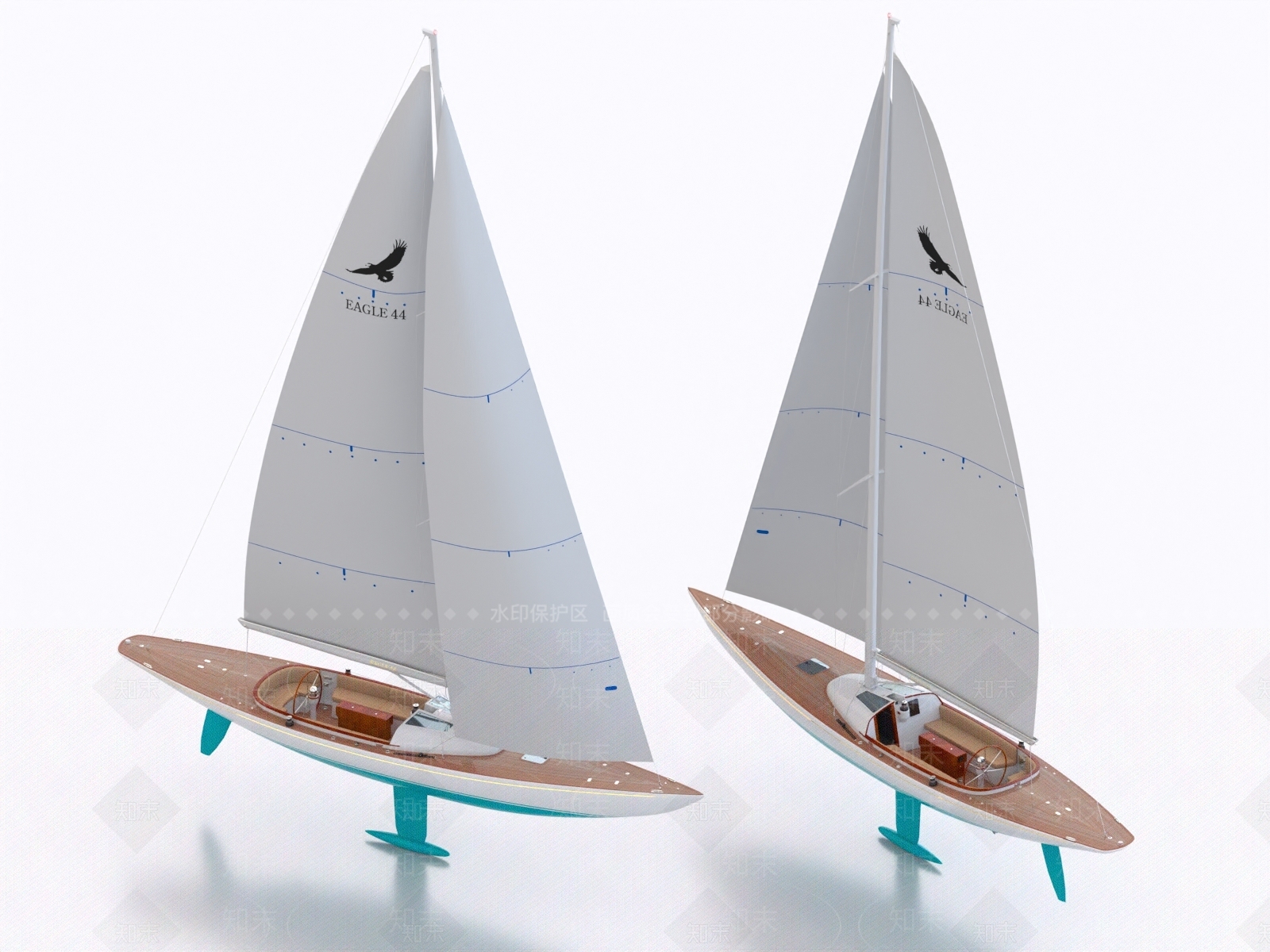 现代帆船3D模型下载【ID:1160991075】