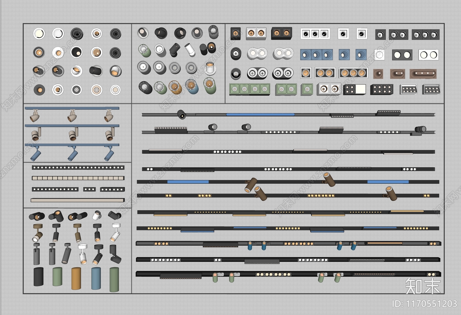 灯具组合SU模型下载【ID:1170551203】