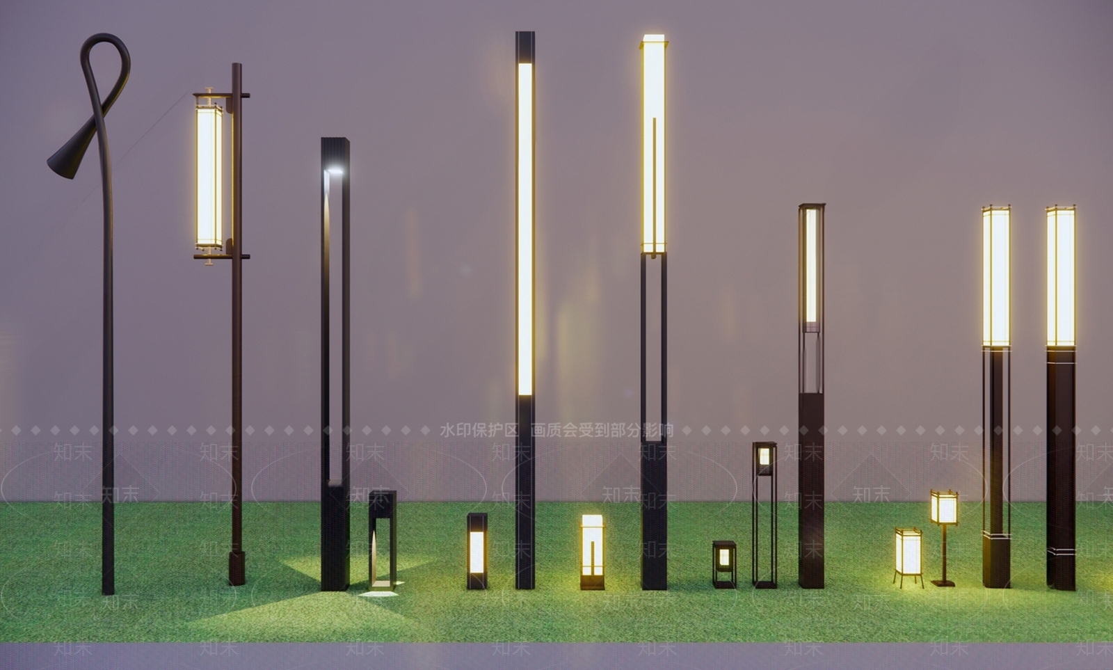 现代景观庭院灯3D模型下载【ID:1160999157】