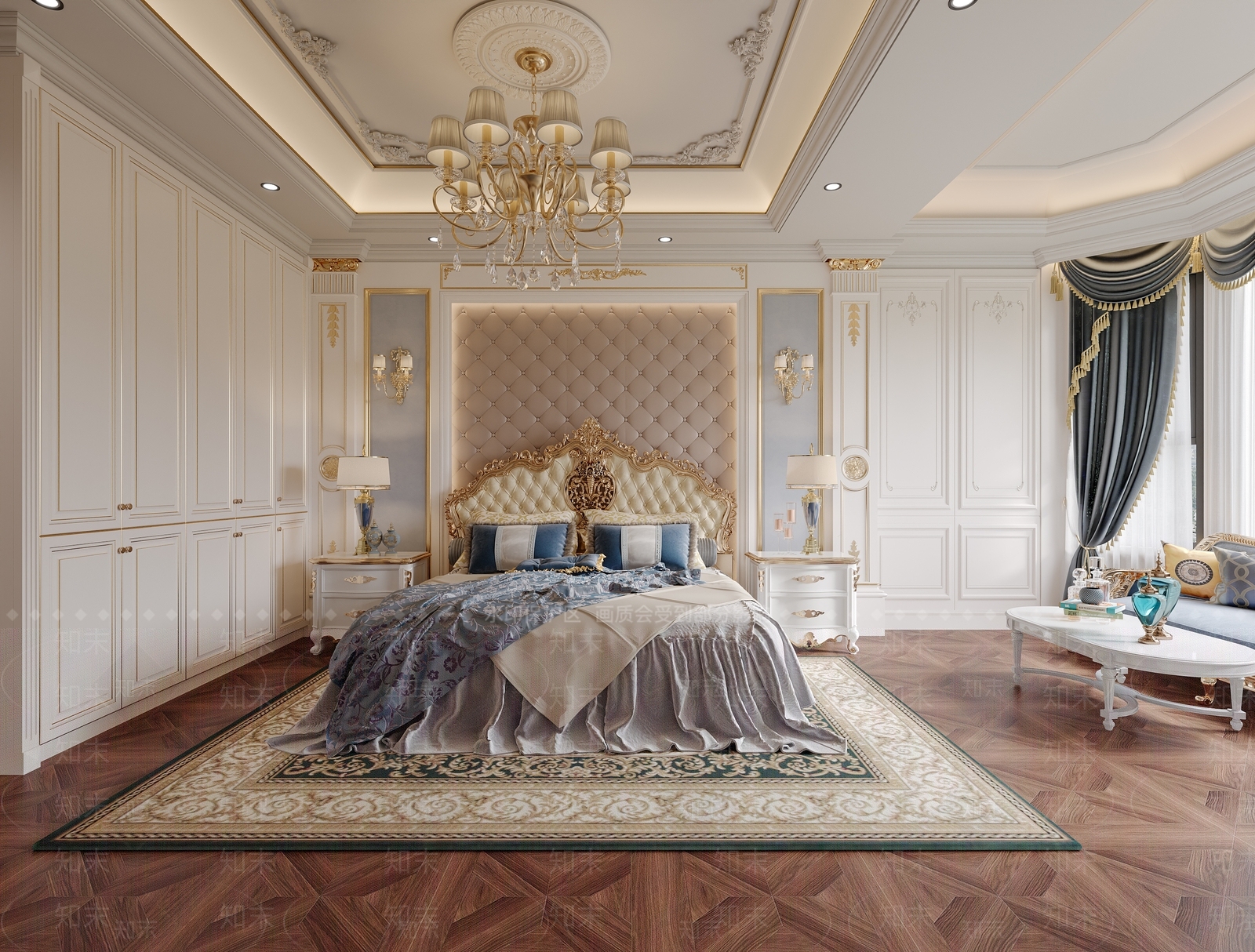 欧式古典卧室3D模型下载【ID:1160999476】